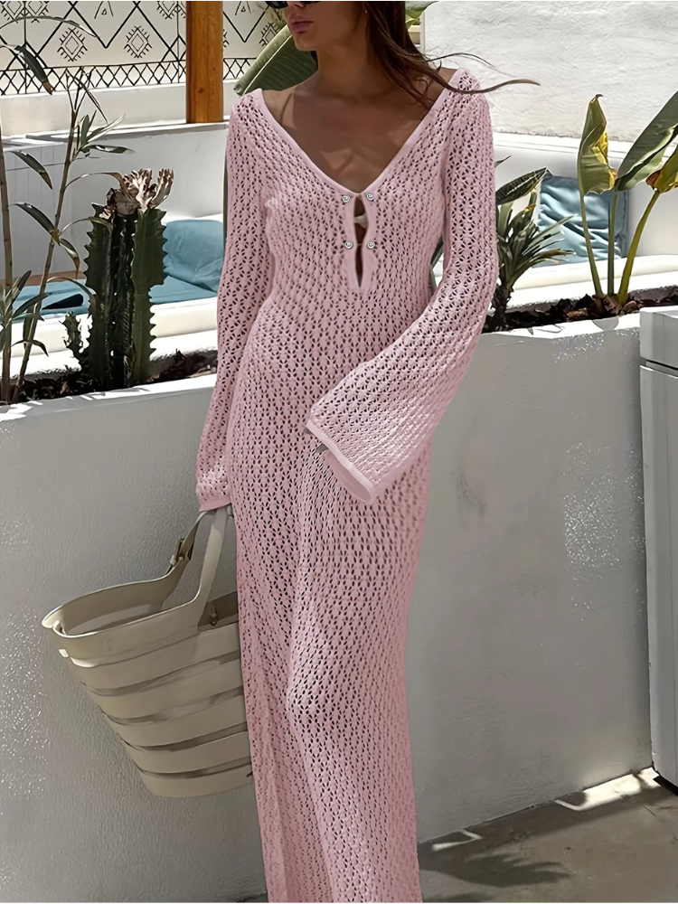 Serene Weave Bell Sleeve Dress