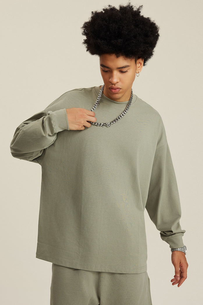 Comfortabele sweatshirt met lange mouwen en ronde hals voor heren