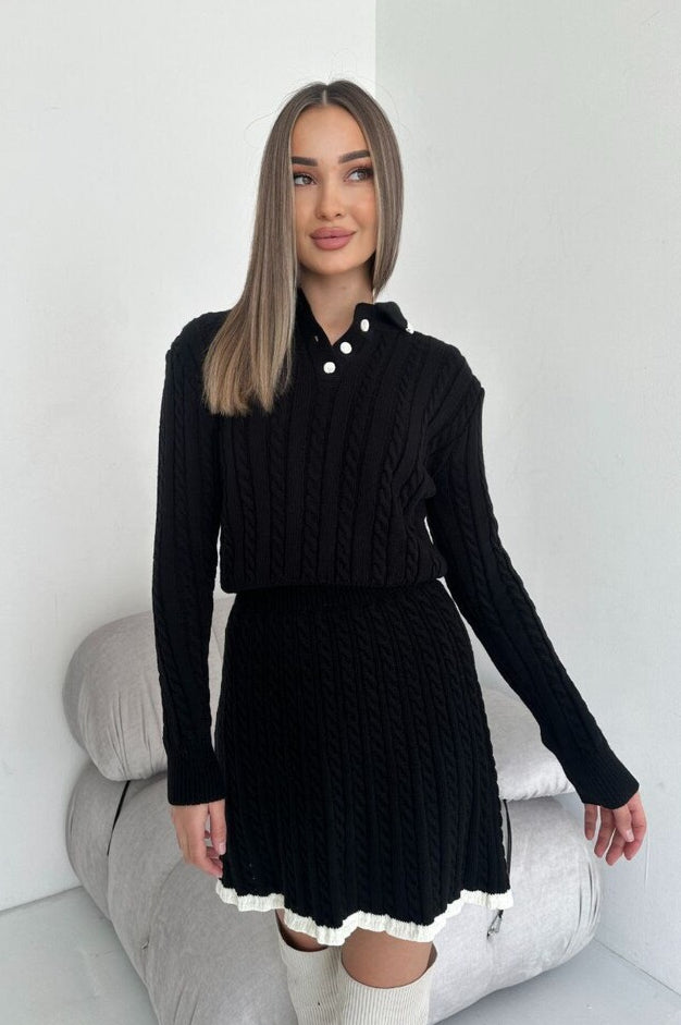 Chic Cable Knit Sweater Dress