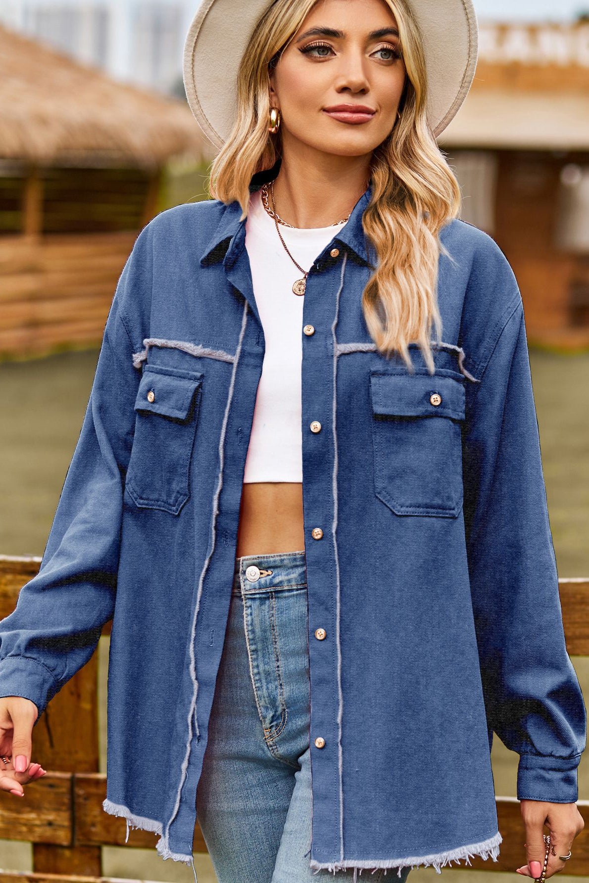 Casual versleten oversized overhemd