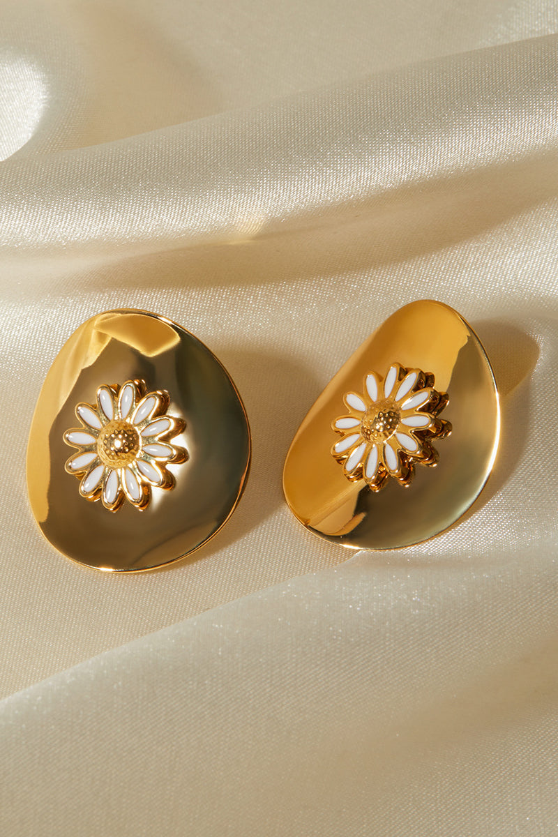 Elegant Daisy Disc Earrings