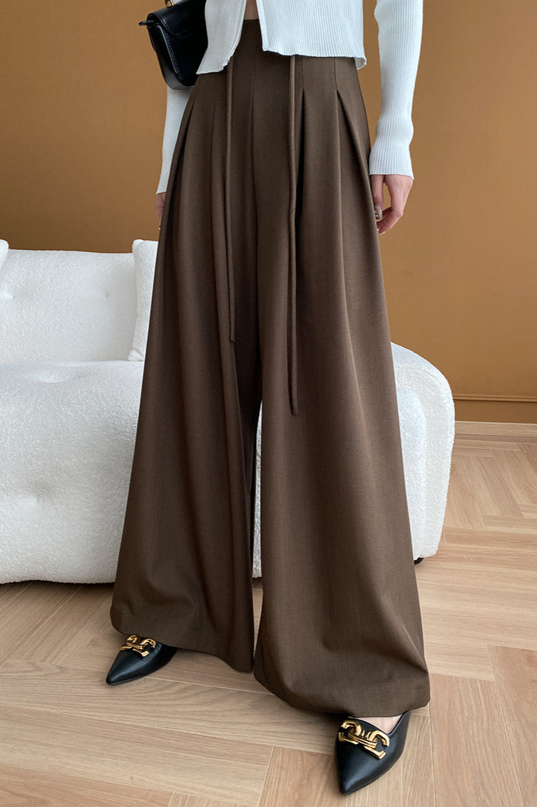 Luxurious High-Waisted Wide-Leg Pants