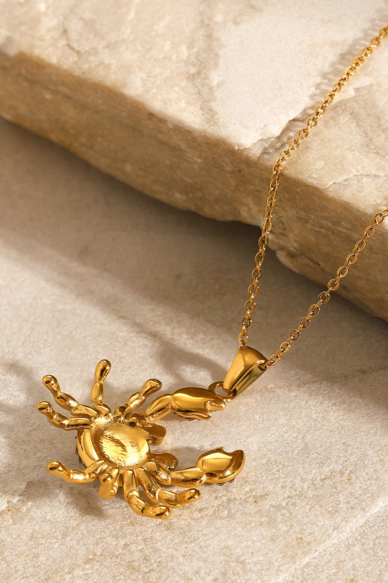 Gouden krab hanger ketting