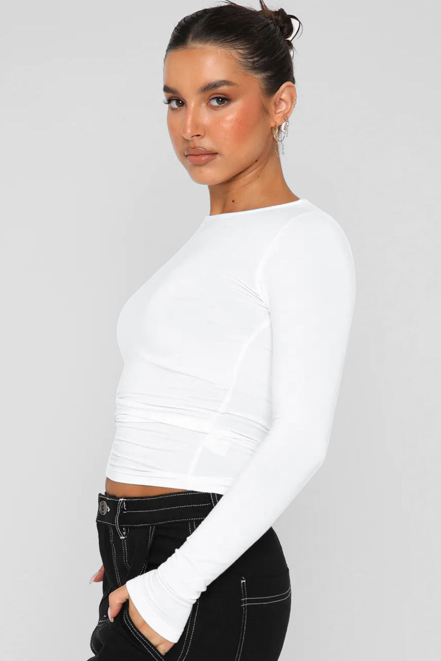 Women's Long Sleeve Crop Top Sweater