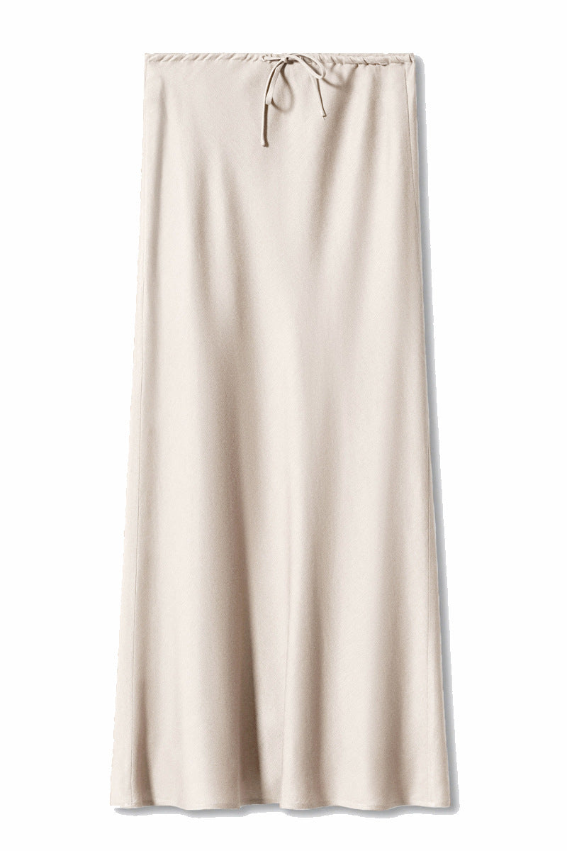 Beige Tie Wait Maxi Rok 