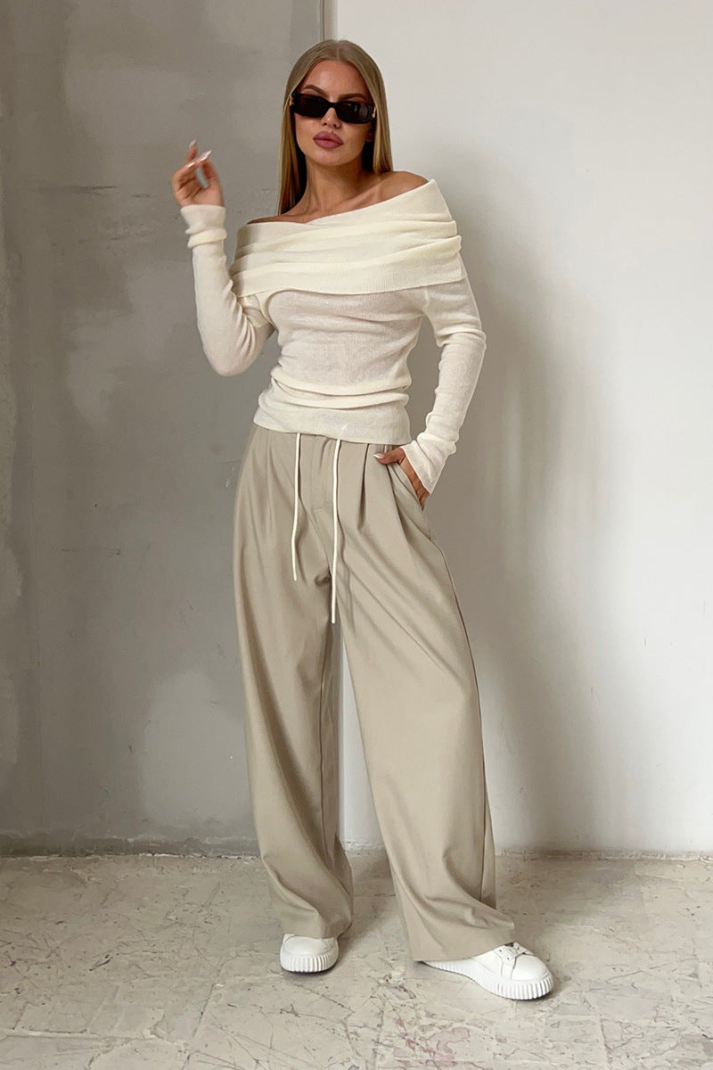 Serene Drape Off-Shoulder Sweater