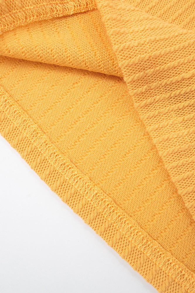 Sunny Yellow Knotted Ribbed Top