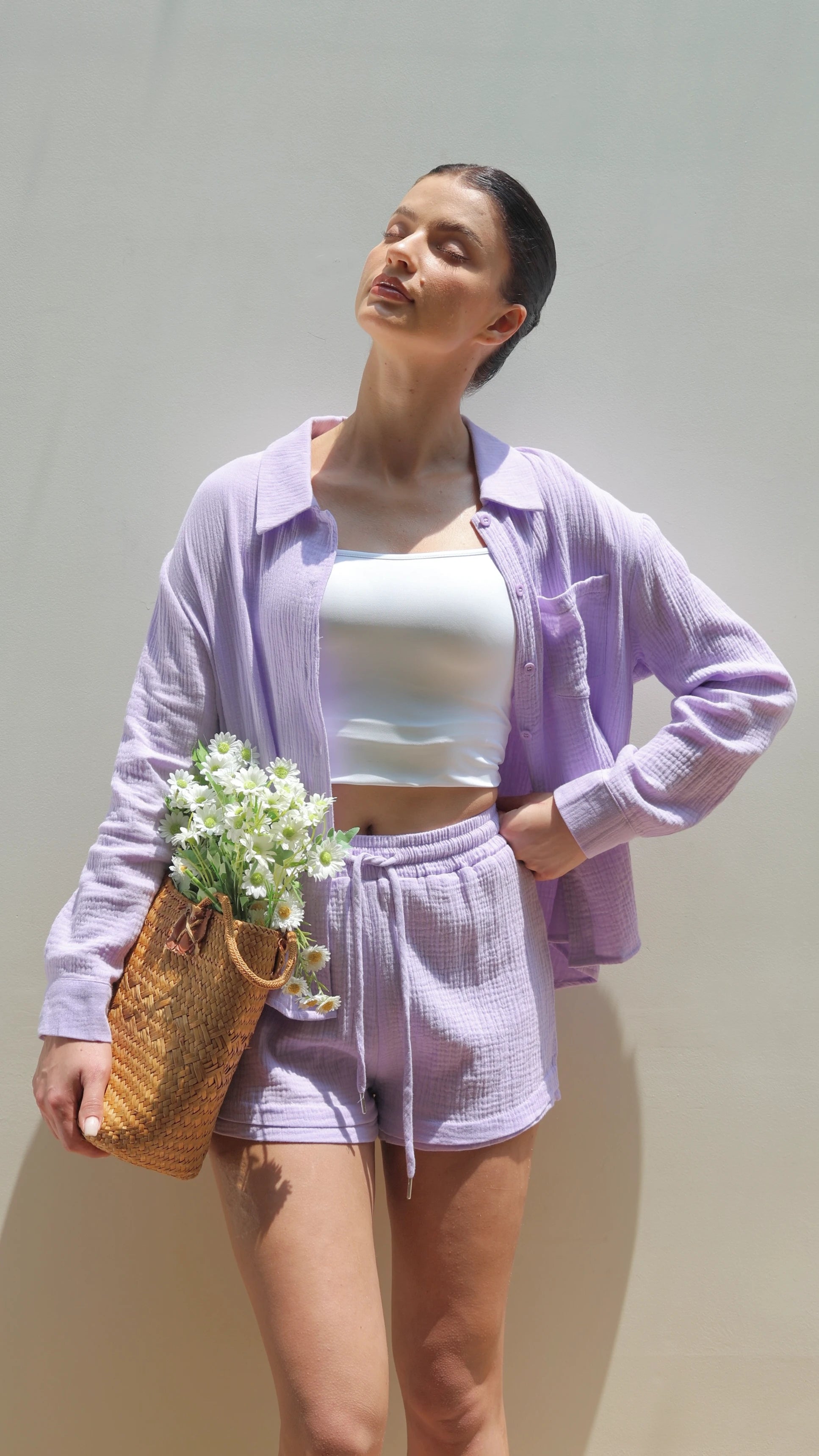 The Capri - Cotton 2 Piece Set Purple