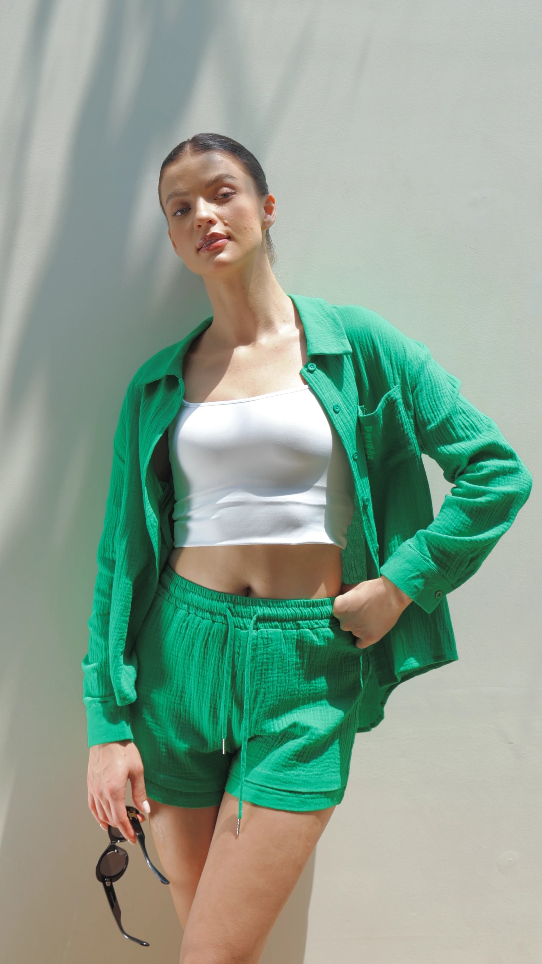 The Capri - Cotton 2 Piece Set Green