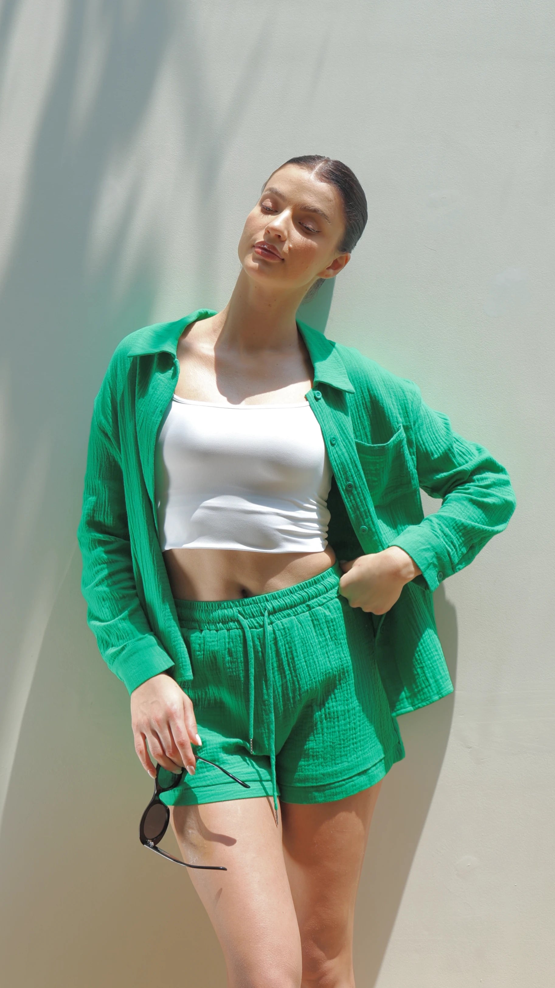 The Capri - Cotton 2 Piece Set Green