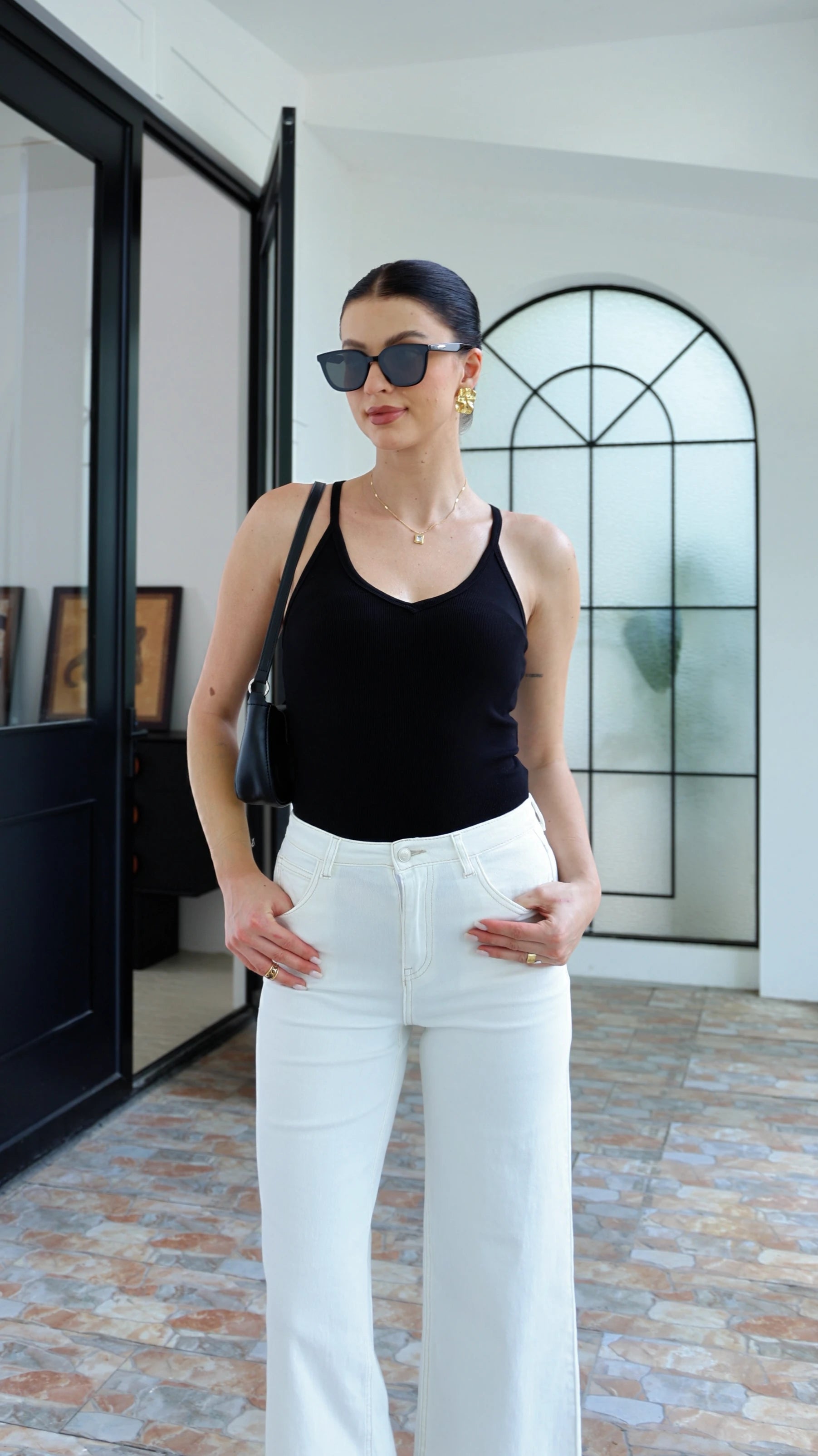 The Oslo - Halter Tank Top Black