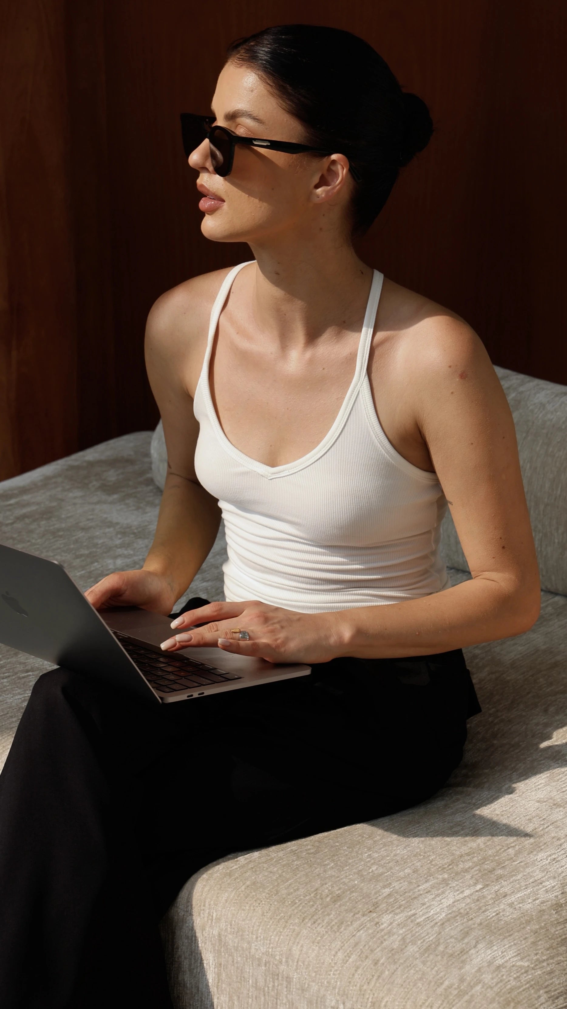 The Oslo - Halter Tank Top White