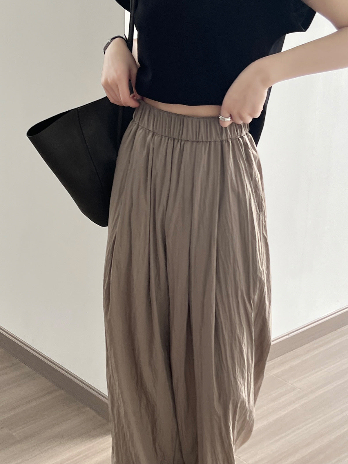 Coffee Lazy Loose Wide Leg Pants