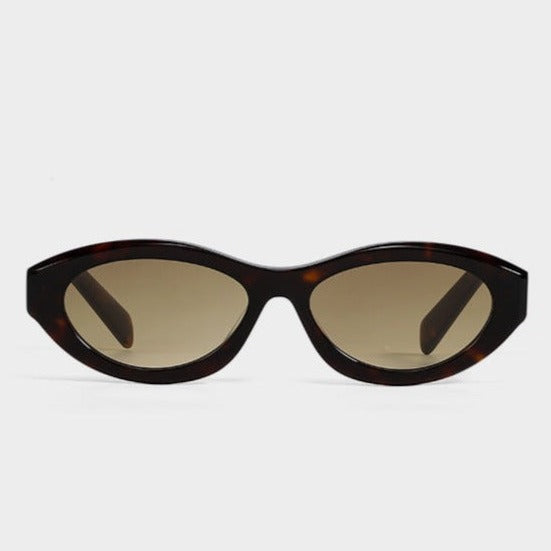 Cat-Eye Narrow Frame Plate Anti-UV Sunglasses