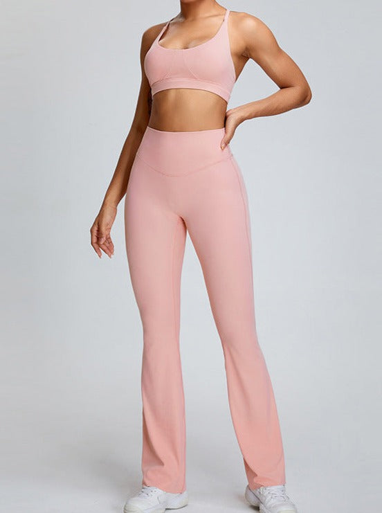 Roze High-Waist Tummy Control Micro Large Yogabroek 