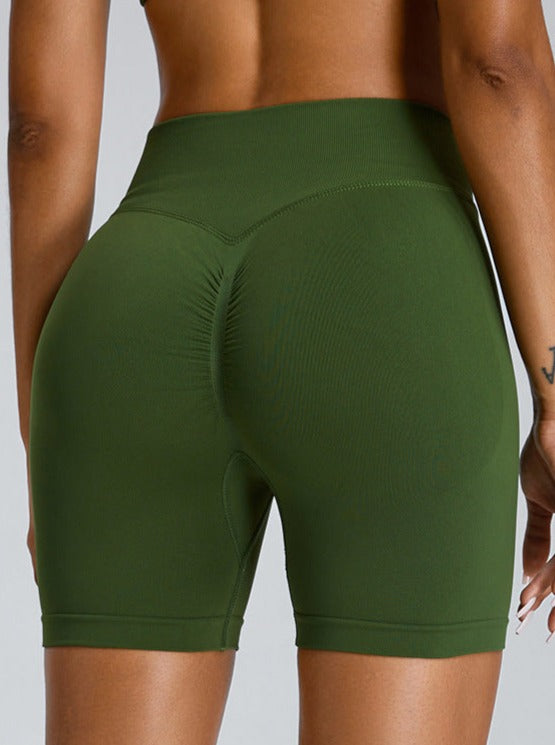 Mintgroene naadloze high-waisted butt-lifting sportshort 