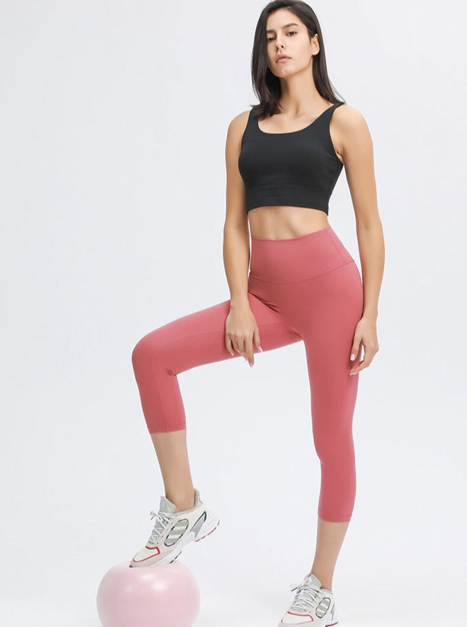 Strawberry Pink Stretchable High Waist Exercise Yoga Pants