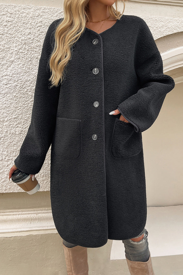 Winter Layering Long Textured Coat