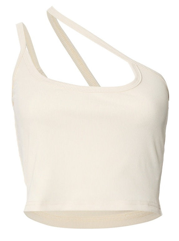 Asymmetrische crop top met één schouder 