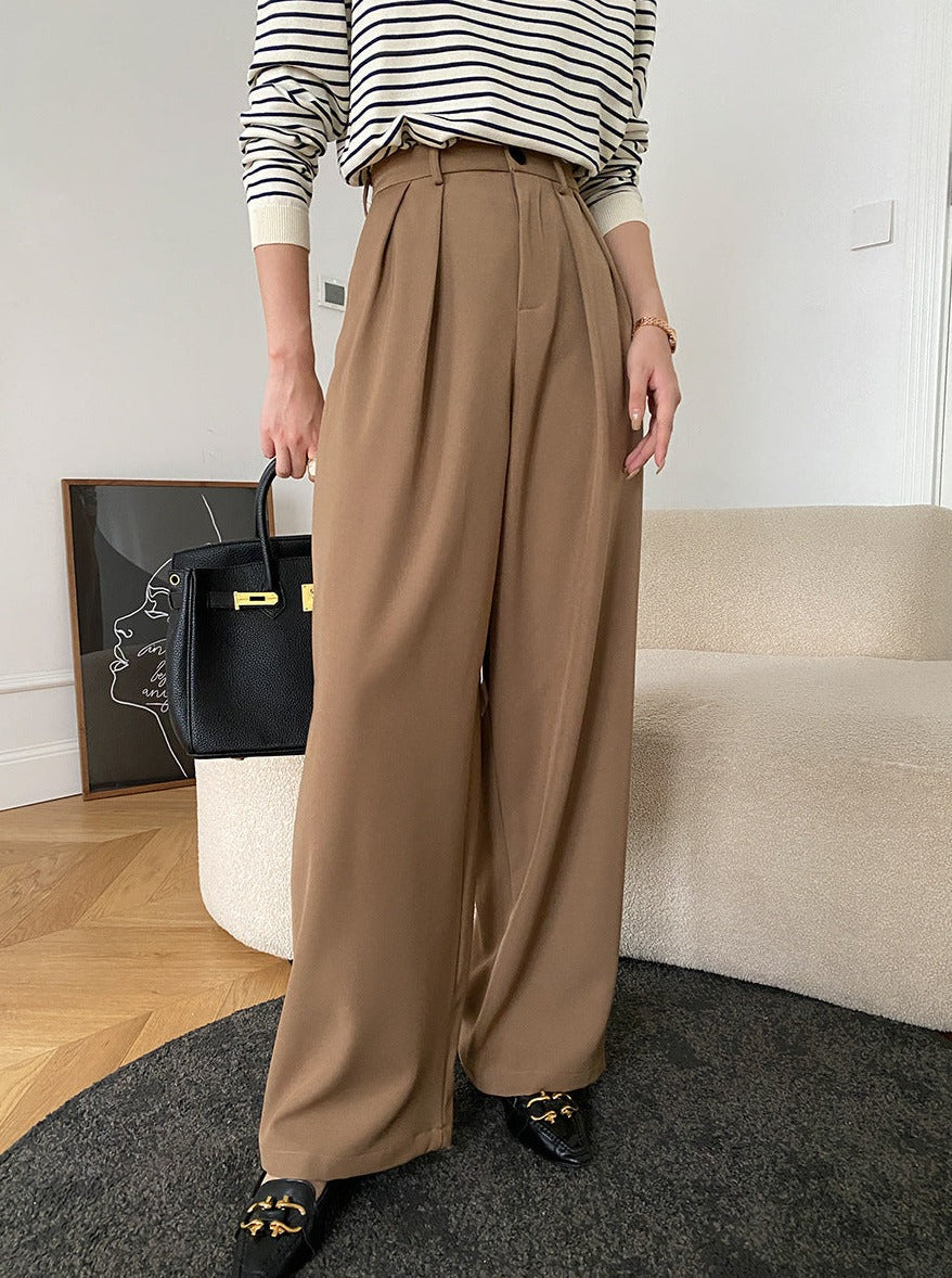 Khaki wijde broek 