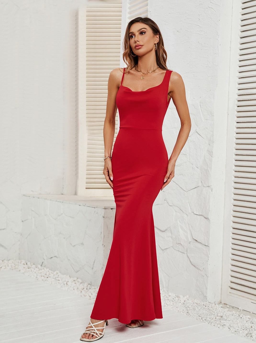 Casual Summer Party Club Backless Temperament Halter Maxi Dress