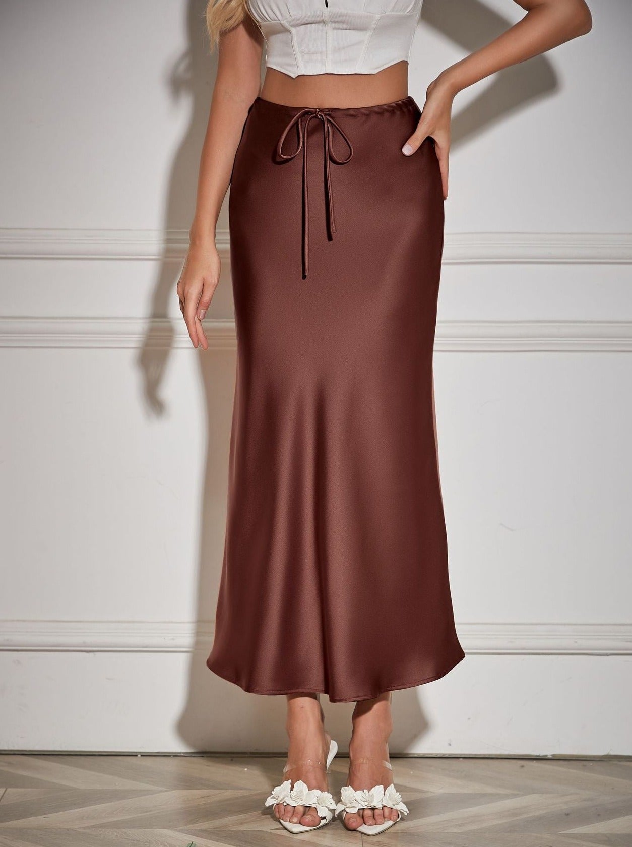 Chocolade Tie Wait Maxi Rok 