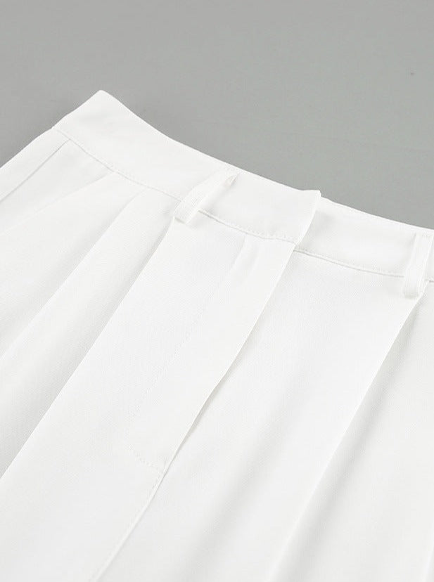 Witte hoge taille wijde broek 