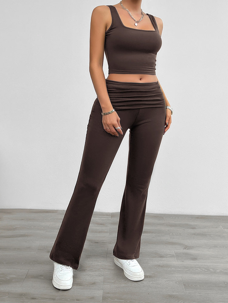 Bruine Casual Slim Broek Set 