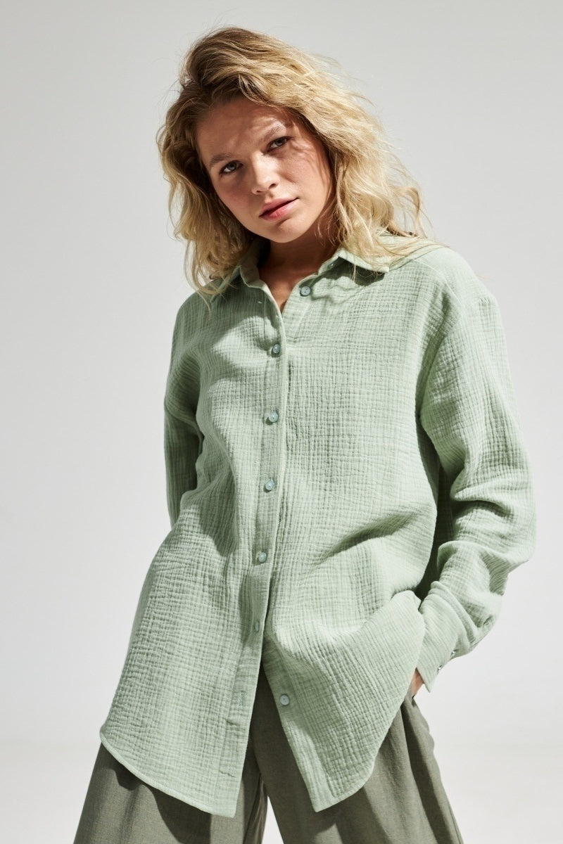 Radiant Frame Button-Up Oversized Shirt