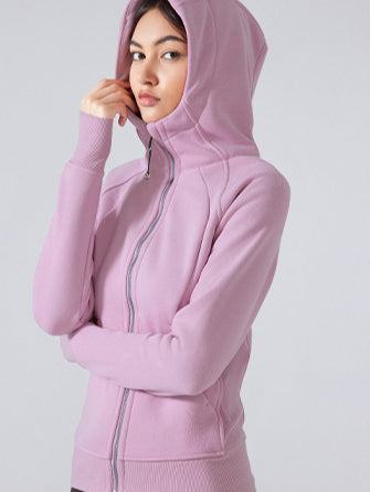 Women's hooded Sweat  jacket with zipper Sporty Soft