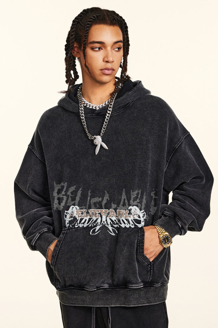 Oversized hoodie voor heren met coole grafische print