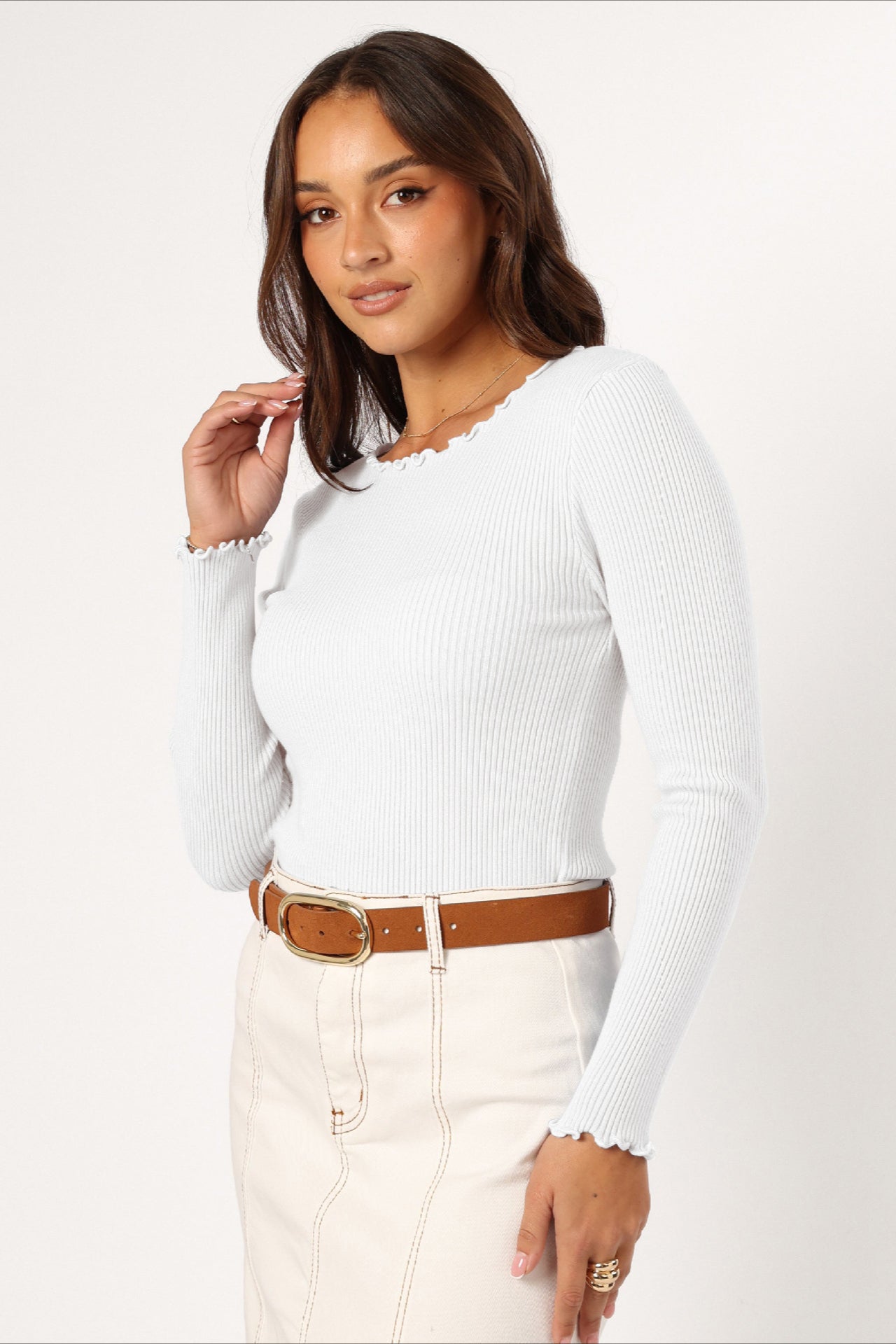 Elegant Chic Ribbed Sweater