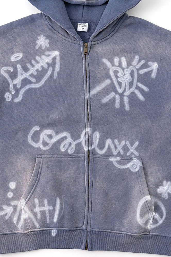 Heren Urban Style Graffiti Art Zip Hoodie