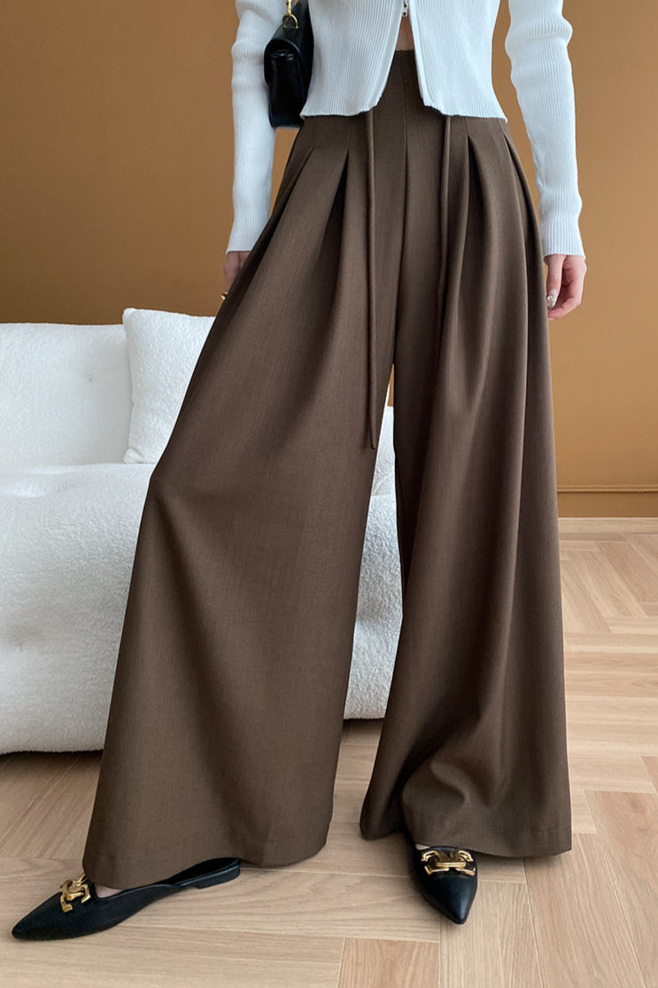 Luxurious High-Waisted Wide-Leg Pants